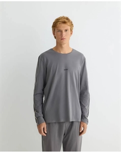 Мужская пижамная кофта с длинным рукавом из хлопка, серый Boss