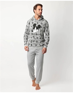 Длинная мужская пижама из серого хлопкового трикотажа, серый/черный Disney
