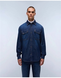 Мужская джинсовая рубашка свободного кроя светло-голубого цвета Napapijri