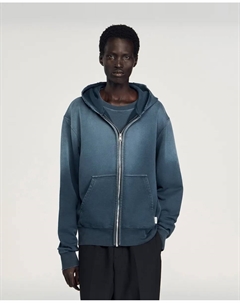 Мужская оверсайз толстовка с капюшоном и молнией, синий Sandro