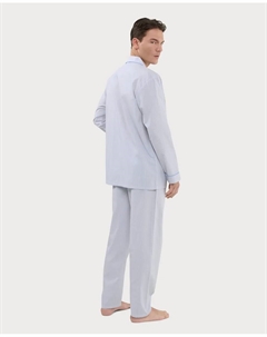 Мужская пижама из ткани с длинными штанинами и отворотом, бежевый El búho nocturno