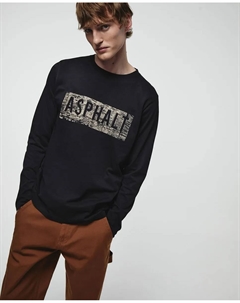 Футболка с длинными рукавами и принтом, черный Сфера