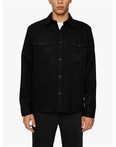 Плоская шерстяная оверсайт рубашка, Black J.lindeberg