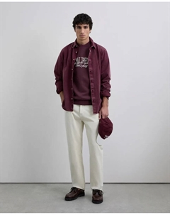 Мужская хлопковая толстовка без капюшона, прямого кроя, бордовый Scalpers