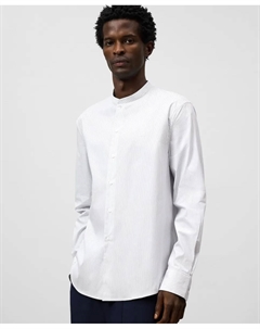 Мужская рубашка в полоску с воротником мао, белый Adolfo dominguez