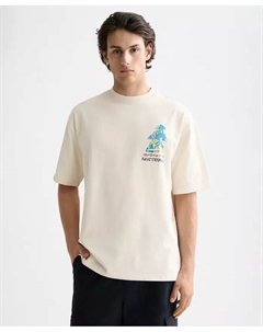 Мужская футболка с принтом Relaxed Fit с короткими рукавами, белый Scotch&soda