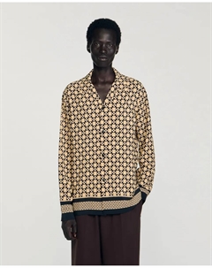 Мужская свободная рубашка с принтом, бежевый Sandro