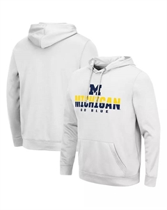 Мужская белая толстовка с капюшоном Michigan Wolverines Lantern Pullover Colosseum