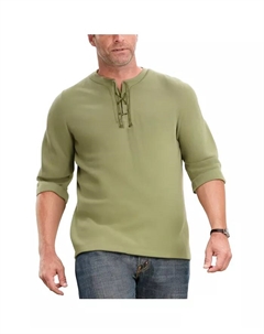 Большая и высокая марлевая рубашка со шнуровкой, зеленый Kingsize