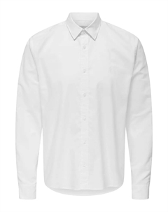 Мужская рубашка с длинным рукавом стандартного кроя, белый Only & sons