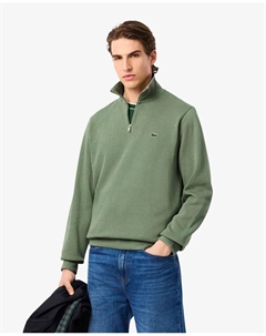 Мужская толстовка из интерлока с высоким воротником и молнией, зеленый Lacoste