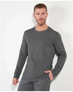 Мужская пижама из трикотажа с длинными штанинами и принтом, мультиколор Hom