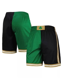 Мужские шорты Boston Celtics Hardwood Classics 2007 Split Swingman цвета келли-грин и черного Mitchell and ness