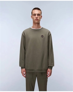 Мужская толстовка с круглым вырезом зеленого цвета Napapijri