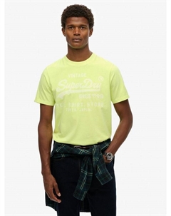 Винтажная футболка с неоновым логотипом в расслабленном крое, Dry Fluro Yellow Superdry