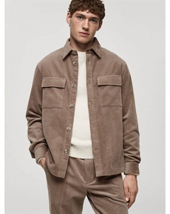 Хлопковая рубашка из вельвета Pietro Regular Fit, Medium Grey Mango