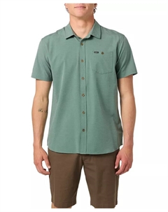 Мужская гибридная стандартная рубашка в светлую клетку, зеленый O`neill