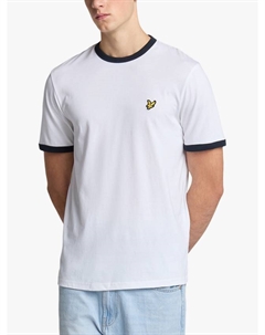Футболка Ringer из хлопка, White/Dark Navy Lyle & scott