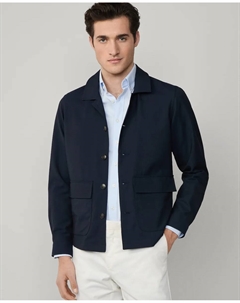 Мужская рубашка-куртка из смеси шерсти, темно-синий Hackett