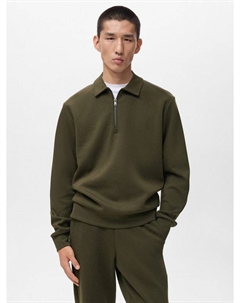 Болаз свитер с молнией до горла, Dark Green Mango