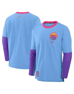Мужская легкая голубая/фиолетовая футболка с длинным рукавом Colorado Rockies 2025 City Connect Authentic Collection для оптимальной производительности игрока Nike