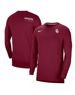 Мужская футболка с V-образным вырезом Oklahoma Sooners 2022 Coach Performance, длинный рукав, цвет малиновый Nike