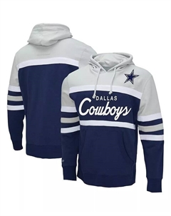 Мужская толстовка с капюшоном Head Coach Dallas Cowboys, цвет navy Mitchell and ness