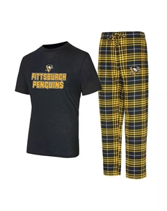Мужской комплект для сна Pittsburgh Penguins Vector: футболка и брюки Concepts sport