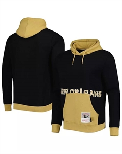 Мужская черная толстовка New Orleans Saints Big Face 5.0 с капюшоном Mitchell and ness