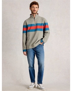 Пике худи с полузастёжкой, Green/Multi White stuff