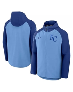 Мужская светло-голубая/королевская куртка с молнией Kansas City Royals Authentic Collection Raglan Performance Nike