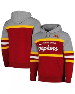 Мужская бордовая толстовка с капюшоном Minnesota Golden Gophers Head Coach Mitchell and ness