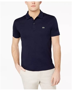 Мужская поло с короткими рукавами Regular Fit из мягкой ткани, синий Lacoste
