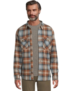 Мужская фланелевая кофта с подкладкой Snowcap, длинный рукав, Steel Blue Tioga Plaid Royal robbins