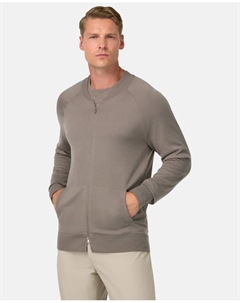 Бомбер из мериносовой шерсти, серо-коричневый Boggi milano