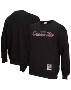 Мужская черная толстовка Alabama Crimson Tide Elite Script Mitchell and ness