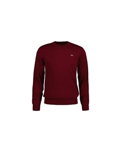 Мужской свитер с круглым вырезом и вышивкой на груди, красный Gant