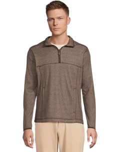 Свитер Men's Textured Fleece Quarter-zip, Brown Johnston & murphy