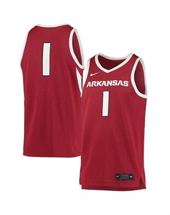 Мужская реплика футболки #34 Arkansas Razorbacks в малиновом цвете Nike