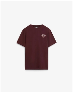 Мужская футболка с коротким рукавом из хлопка, бордовый Scalpers