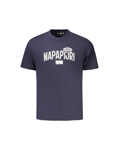 Синяя хлопковая мужская футболка, синий Napapijri