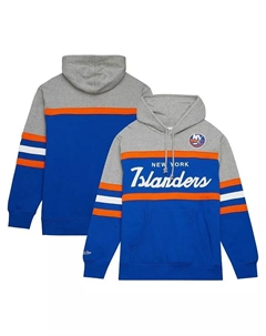 Мужская худи Royal, Gray New York Islanders Head Coach Mitchell and ness