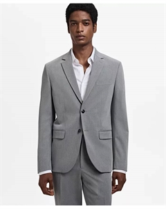 Мужской пиджак из эластичной ткани Super Slim-Fit, серый Mango
