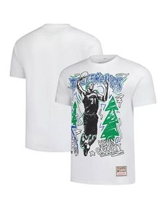 Мужская футболка Kevin Garnett White Minnesota Timberwolves Hardwood Classics Chalked Up Mitchell and ness
