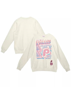 Мужской кремовый свитшот Philadelphia Phillies Sidewalk Sketch Mitchell and ness