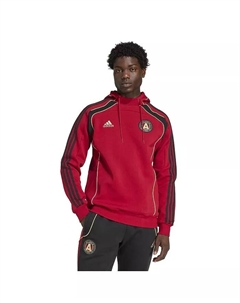 Мужская красная толстовка с капюшоном Atlanta United FC 2025 Travel Pullover Hoodie Adidas
