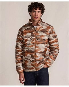 Мужская утепленная куртка Wanderweight с принтом, складывается в карман, коричневый Lands' end