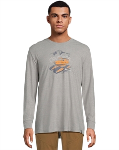 Мужская футболка с длинным рукавом и принтом Snowcat, Light Gray Heather Smartwool