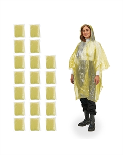 Дождевик 20 x Regenponcho, желтый Relaxdays