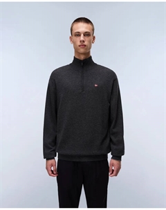 Мужской зеленый свитер с воротником и полу-молнией Napapijri